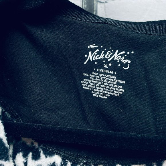 Nick & Nora Pajama One Piece Animal Leopard Print XL PJ With Hoodie Sleepwear - Picture 11 of 12